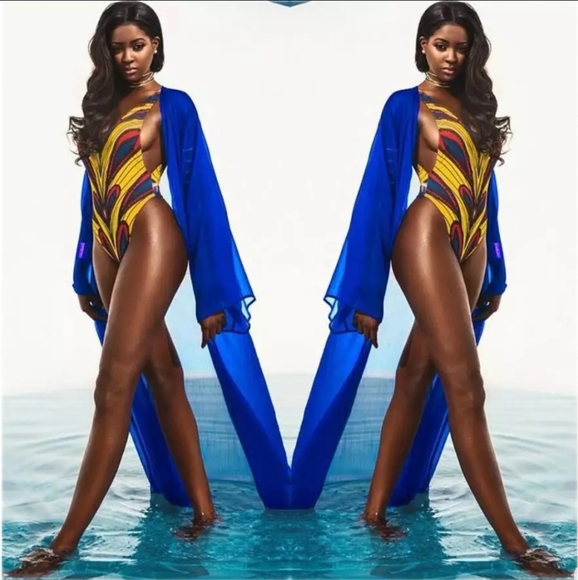 Peacock one piece swimsuit - Picture 2 of 4